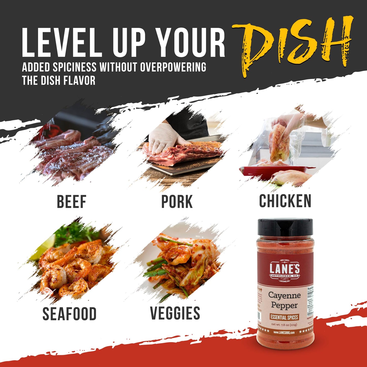 Lane'S Cayenne Pepper Powder, All-Natural Cayenne Red Peppers Powder, Goes Well With Meat & Veggies Cayenne Hot Pepper Powder, M