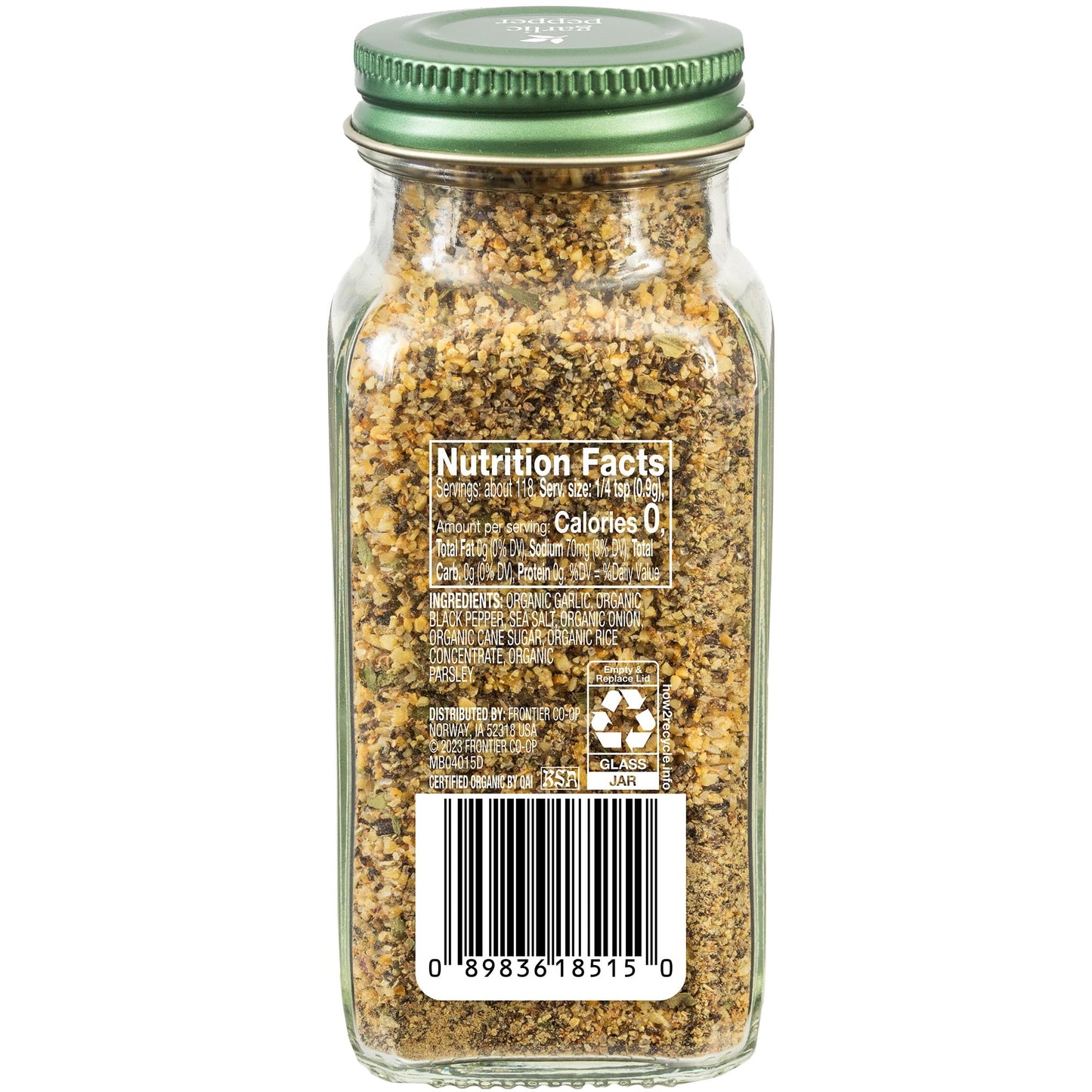 Simply Organic Bottle Garlic Pepper, 3.73 oz