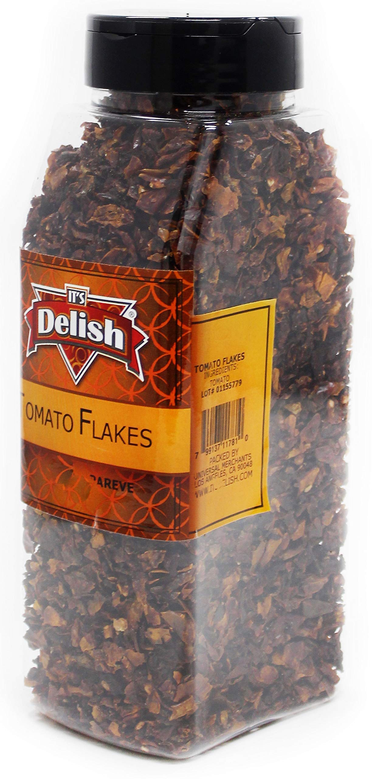 Its Delish Enhanced Dried Tomato Flakes, Large Jar, Dried Natural Tomatoes Ready To Cook – Dehydrated Tomato Vegetable Flakes – Great For Home Cooking, Camping & Backpacking