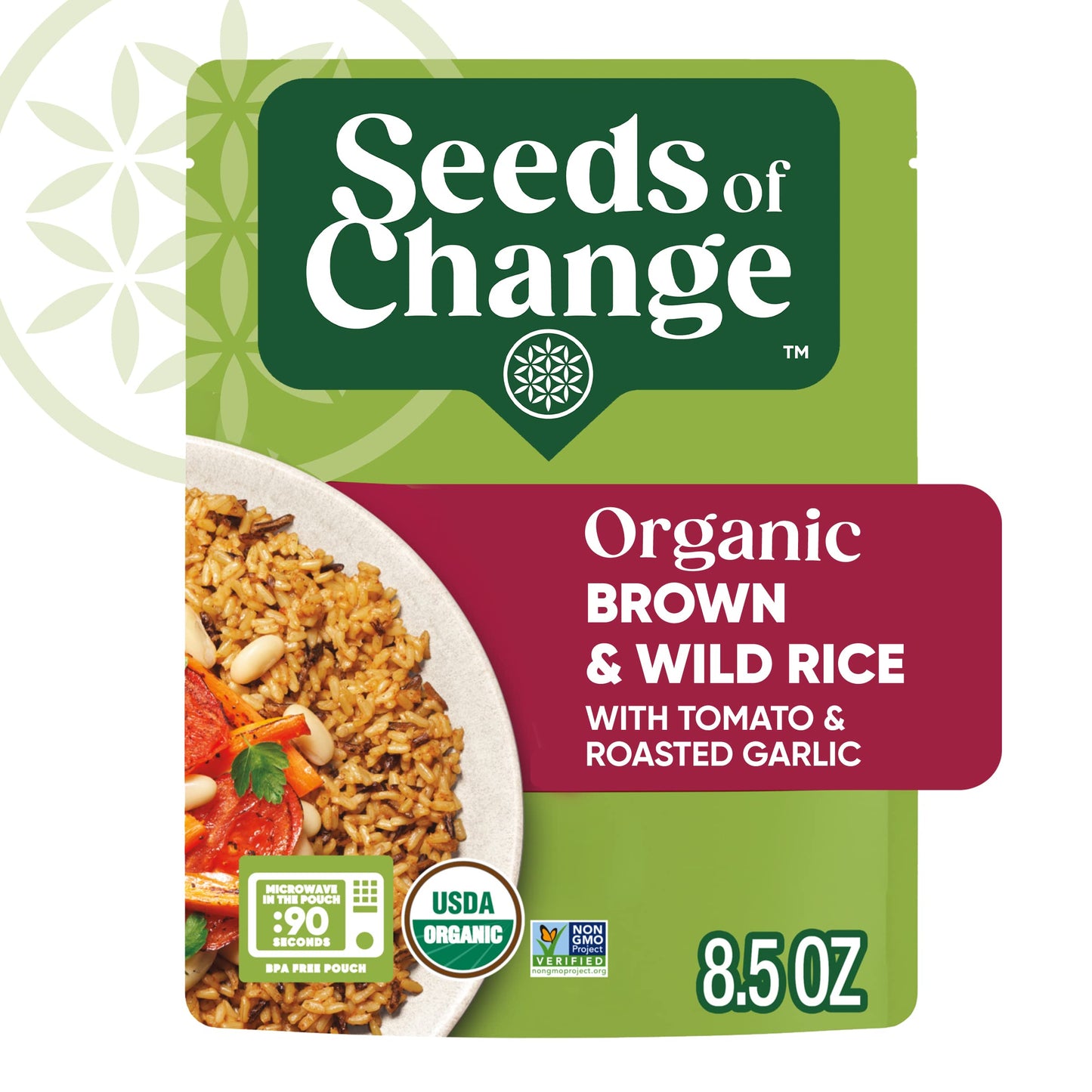Seeds Of Change Organic Brown & Wild Rice with Tomato & Roasted Garlic, Good Source of Fiber, No Artificial Ingredients or Prese