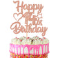 YCTHUNFISH 14th Birthday Cake Topper - Glitter Heart Star, Rose Gold, Paper, Party Supplies