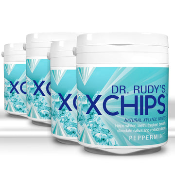 4 Pack Dr Rudy'S Xchips With Pure Xylitol - Xylitol Candy (Mint)