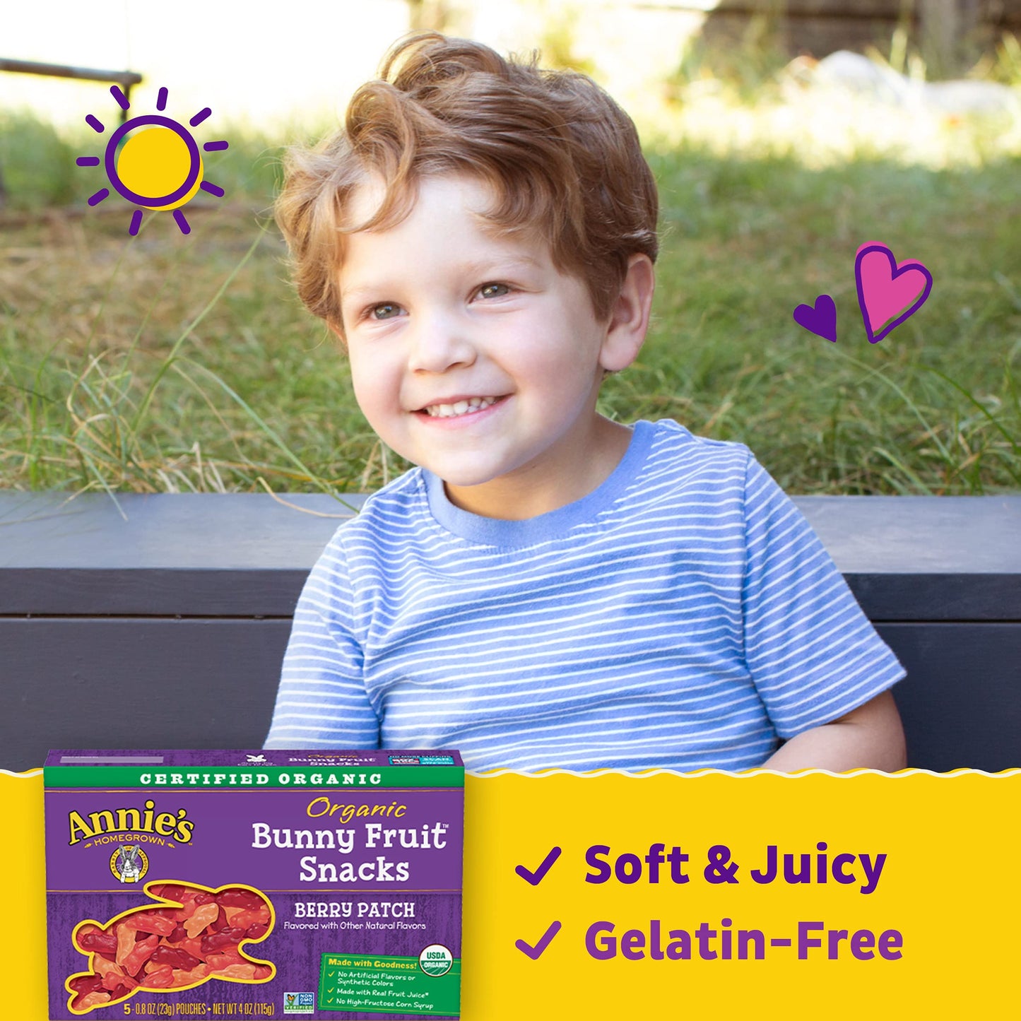 Annies Organic Berry Patch Fruit Snacks, Gluten Free, (50 Pouches)