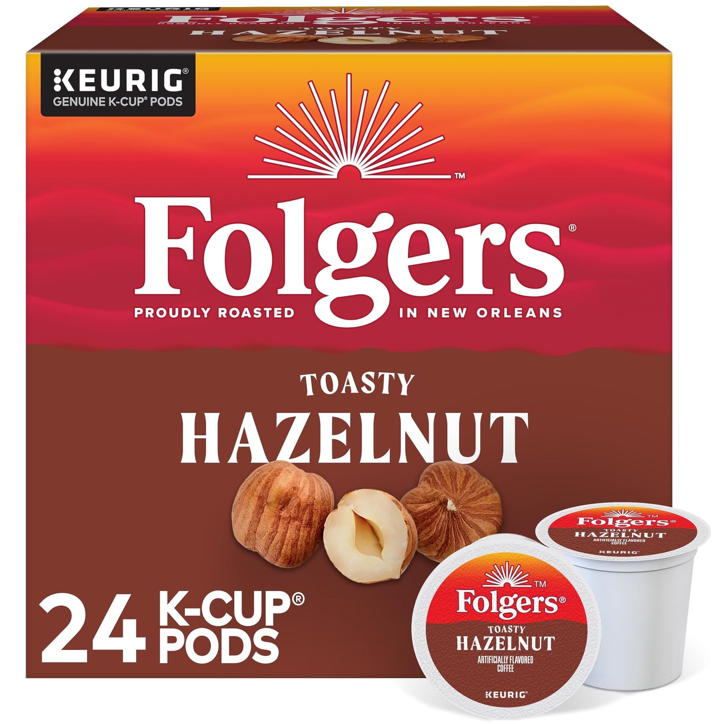 Folgers Hazelnut Cream Keurig K-Cup Portion Pack  24 Count