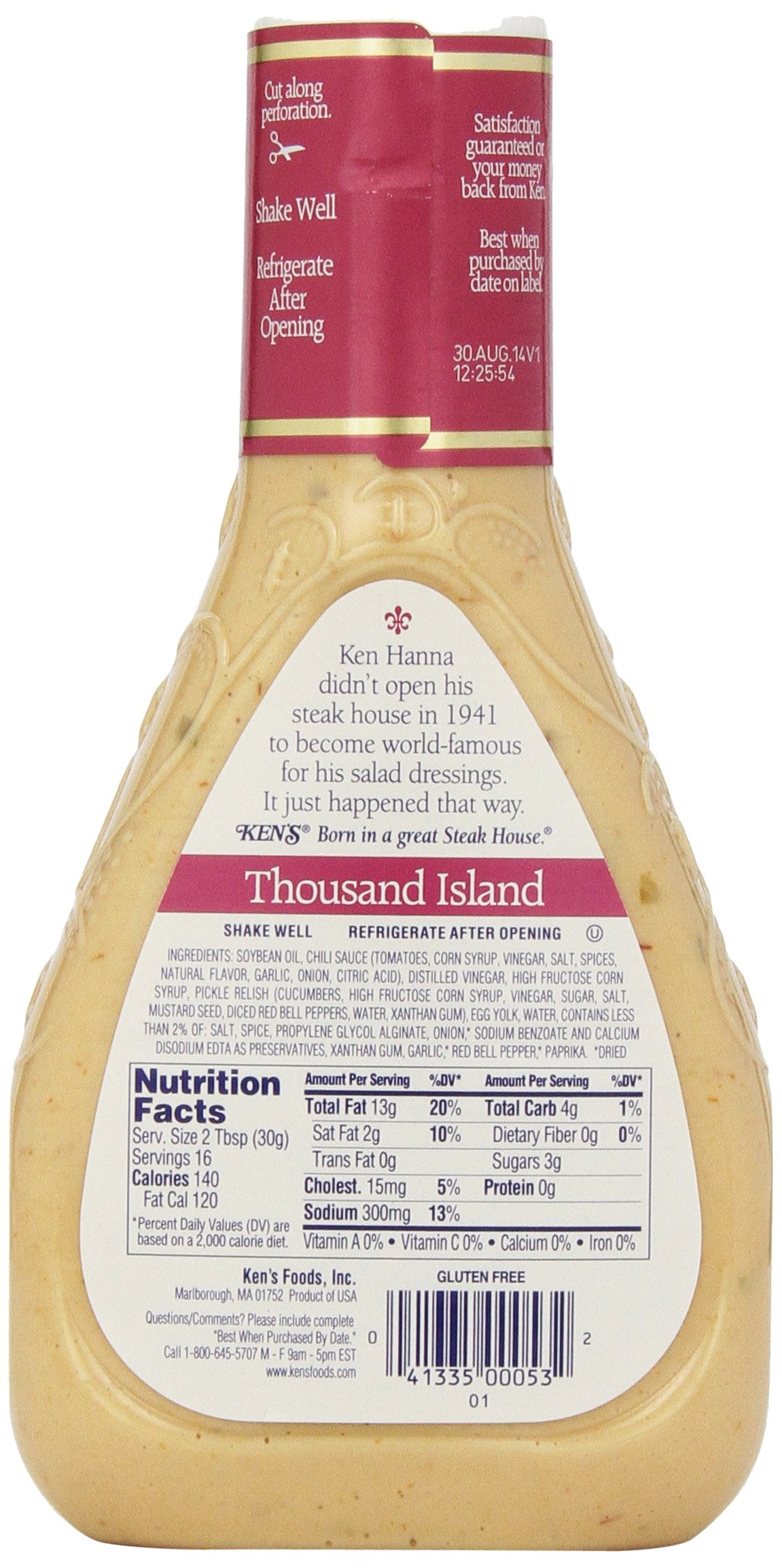 Kens Foods 1000 Island Sald Dressing, 16 Fl Oz