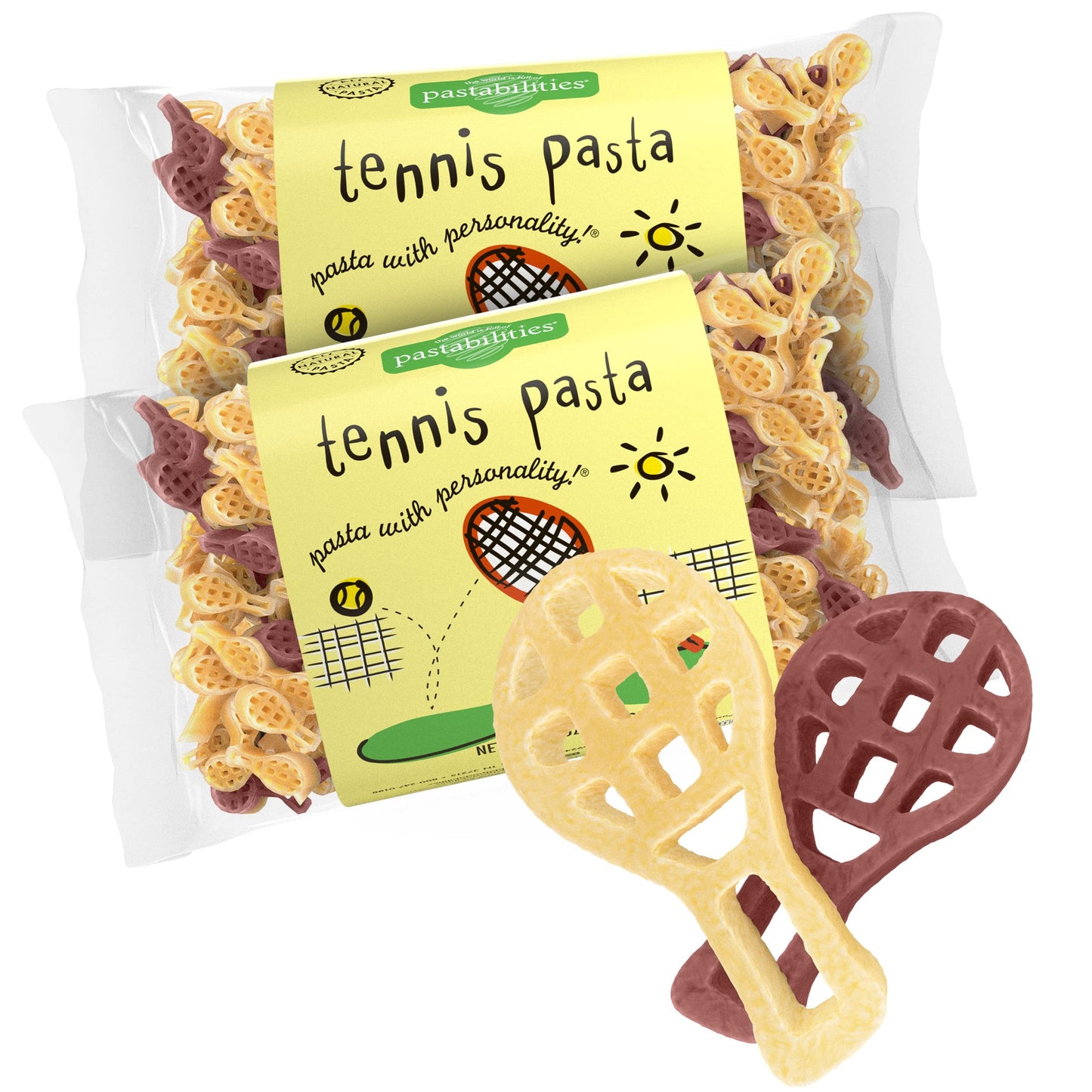 Pastabilities Tennis Pasta, Fun Shaped Tennis Racket Noodles For Kids 14 Oz (2 Pack) Kids Pasta, Non-Gmo Natural Wheat Pasta, Kosher Certified, Made In The Usa