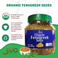 Jiva Organics Organic Fenugreek Seeds Whole - Methi Seed for Cooking & Sprouting - 1 Pound Jar