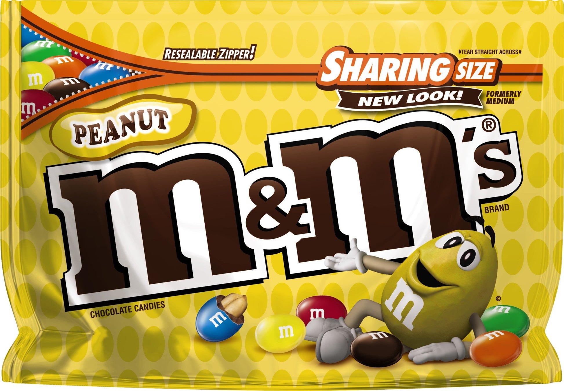 M&M'S Peanut Milk Chocolate Candy, Super Bowl Chocolates Sharing Size, 10.7 oz Bag