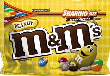M&M'S Peanut Milk Chocolate Candy, Super Bowl Chocolates Sharing Size, 10.7 oz Bag