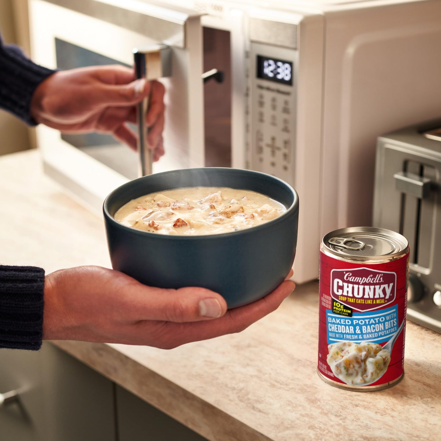 Campbell s Chunky Soup, Baked Potato with Cheddar and Bacon Bits Soup, 18.8 Oz Can (Case of 12)