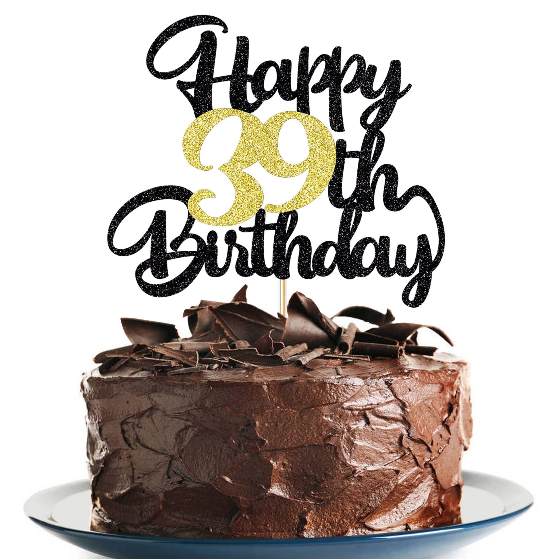 Klionjor 39Th Happy Birthday Cake Topper Happy Birthday Cake Decoration 39Th Birthday Party Decoration Gift Plugin (39)