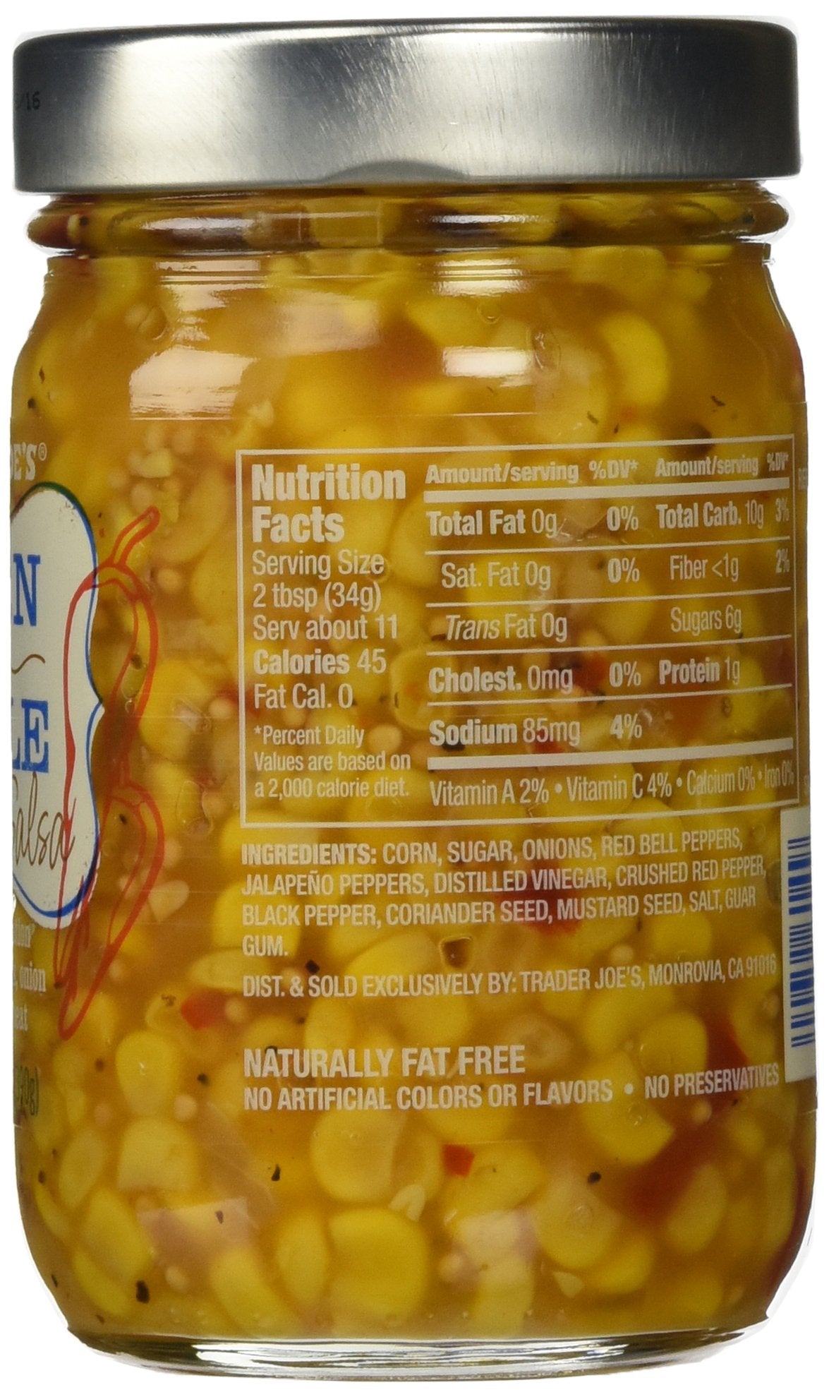 Trader Joe'S Corn And Chile Tomato-Less Salsa 13.75 Oz