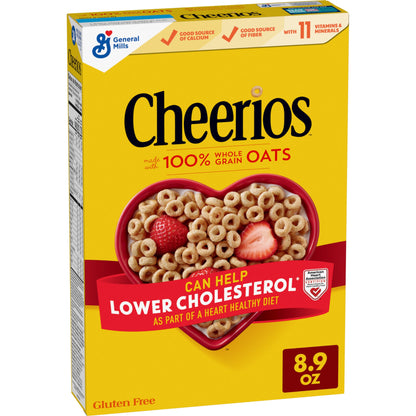 Cheerios Heart Healthy Cereal, Gluten Free Cereal with Whole Grain Oats, 8.9 OZ