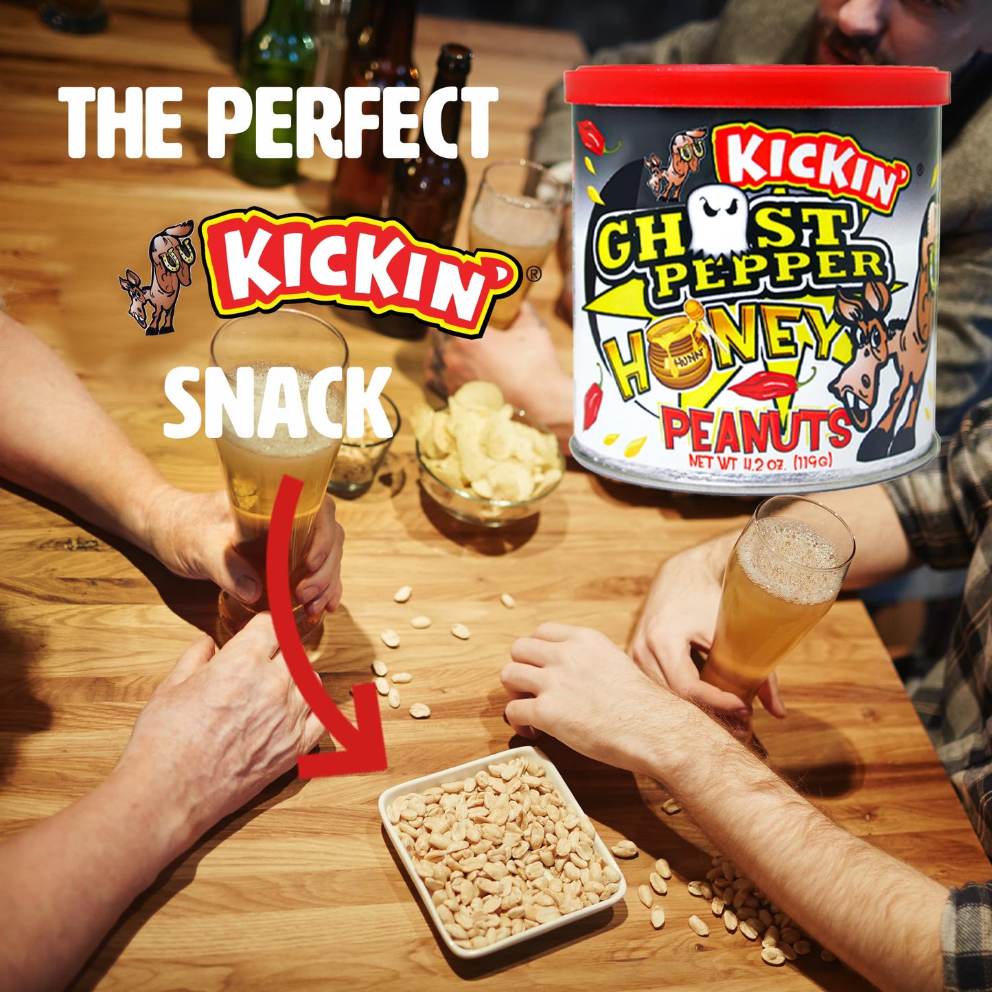 Ghost Pepper Honey Roasted Spicy Hot Peanuts - 4.25 oz - Ultimate Spicy Gourmet Gift Peanuts - Try if you dare!