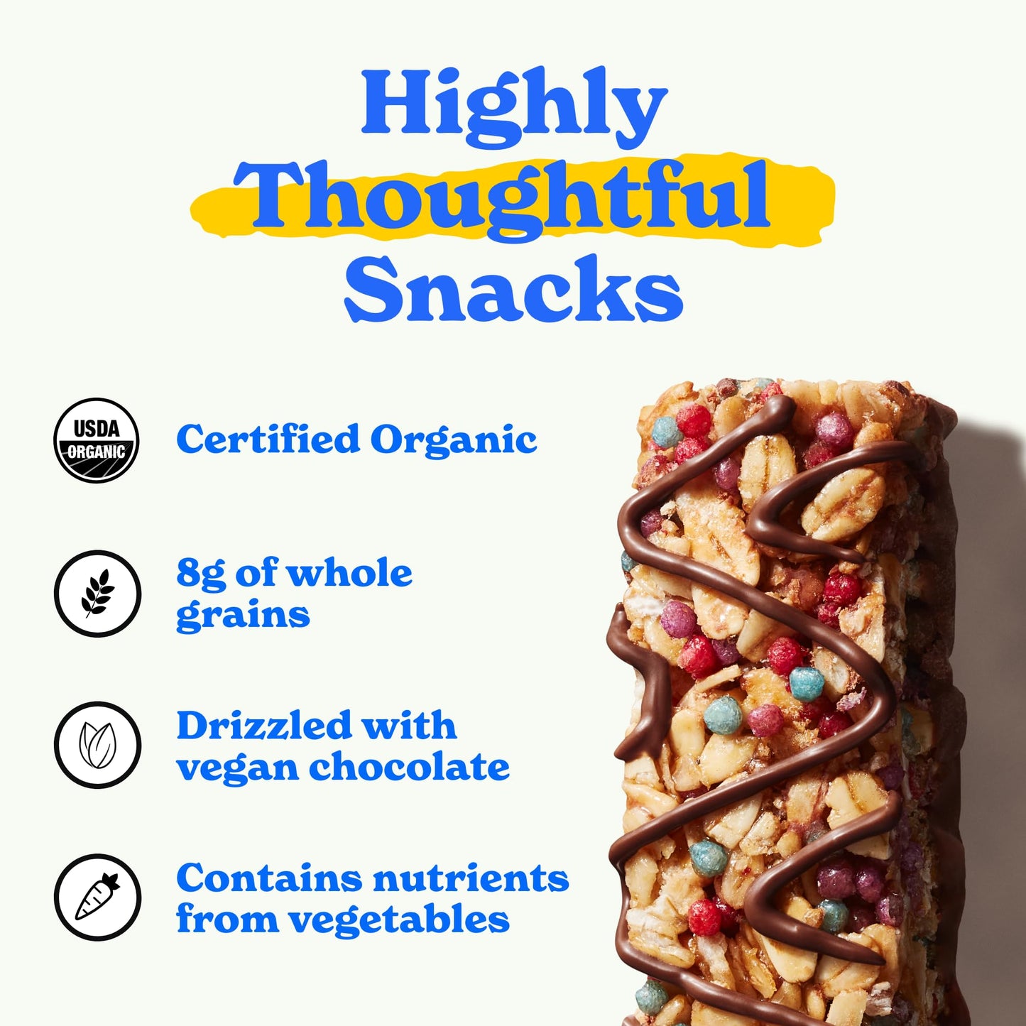 MadeGood Organic Chocolate Drizzled Birthday Cake Granola Bars (10 Count) 8.5 OZ