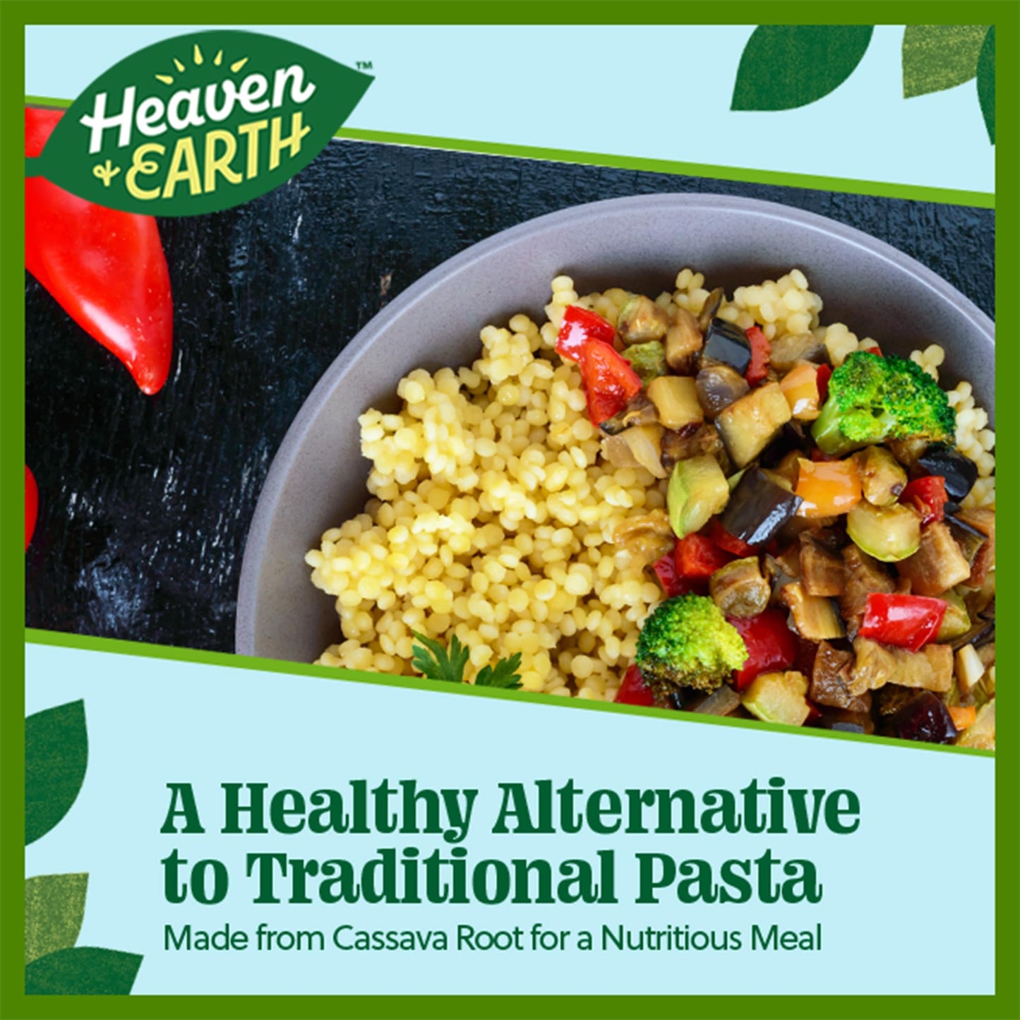 Heaven & Earth Grain Free Pasta, Cassava Pearled Couscous, 8oz (3 Pack) | Paleo Pasta | Vegan | Certified Gluten Free | Kosher f