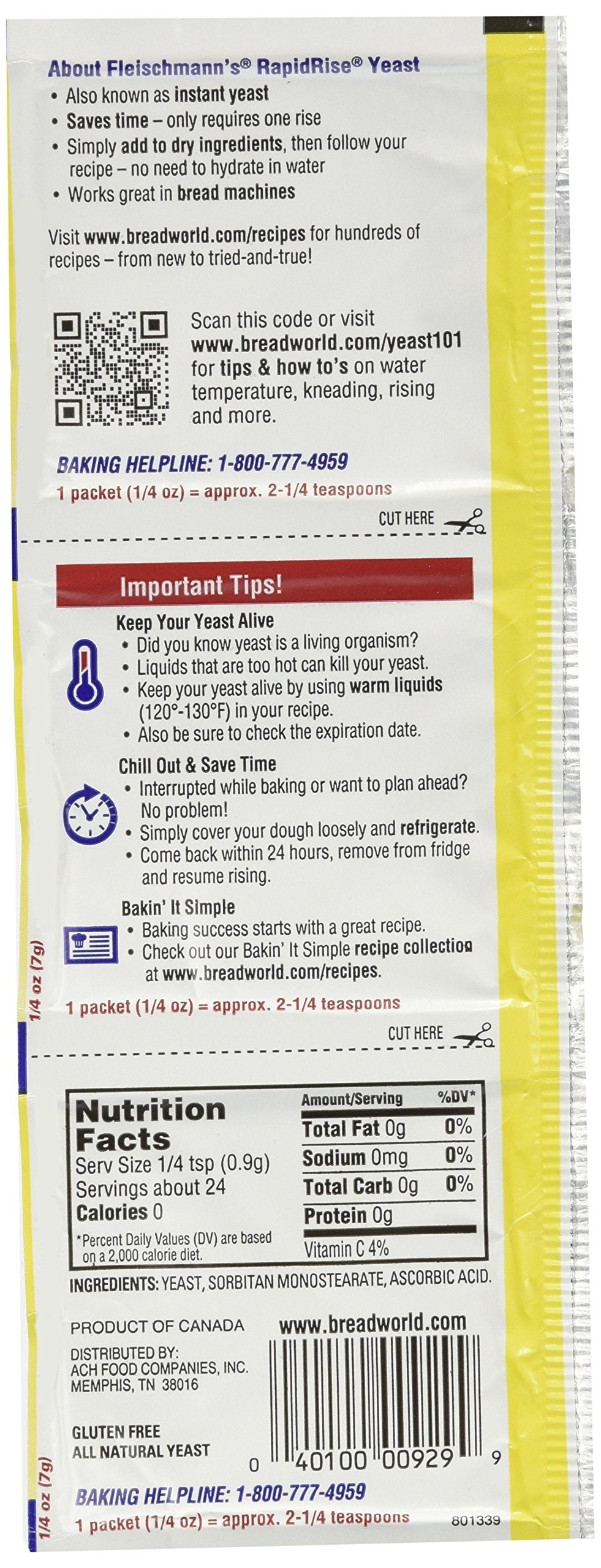 Fleischmanns RapidRise Yeast, 3-Count Envelopes (Pack of 9)
