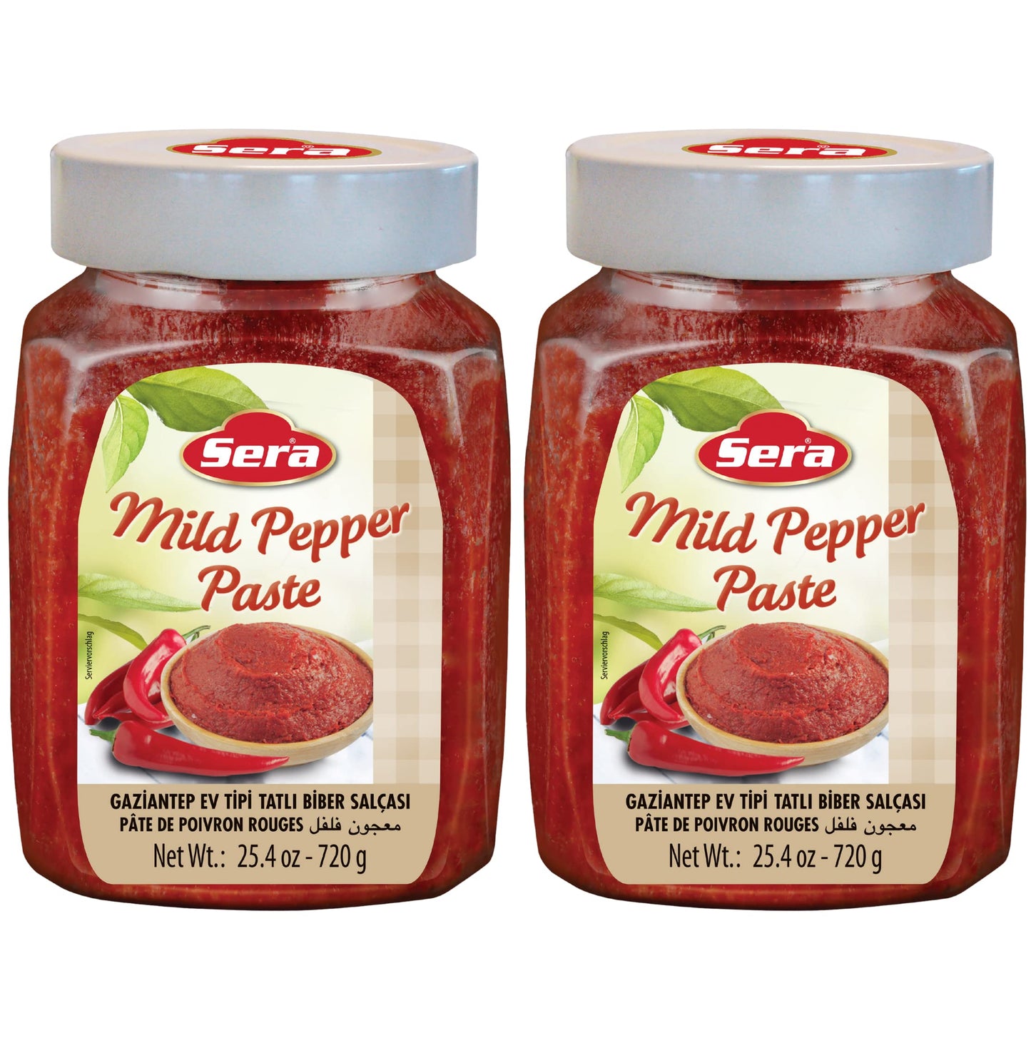 Sera Mild Pepper Paste 25.4 Oz Jar (2 Pack) | No Sugar | No Artificial Preservatives | Add A Unique, Peppery Flavor To Your Dish