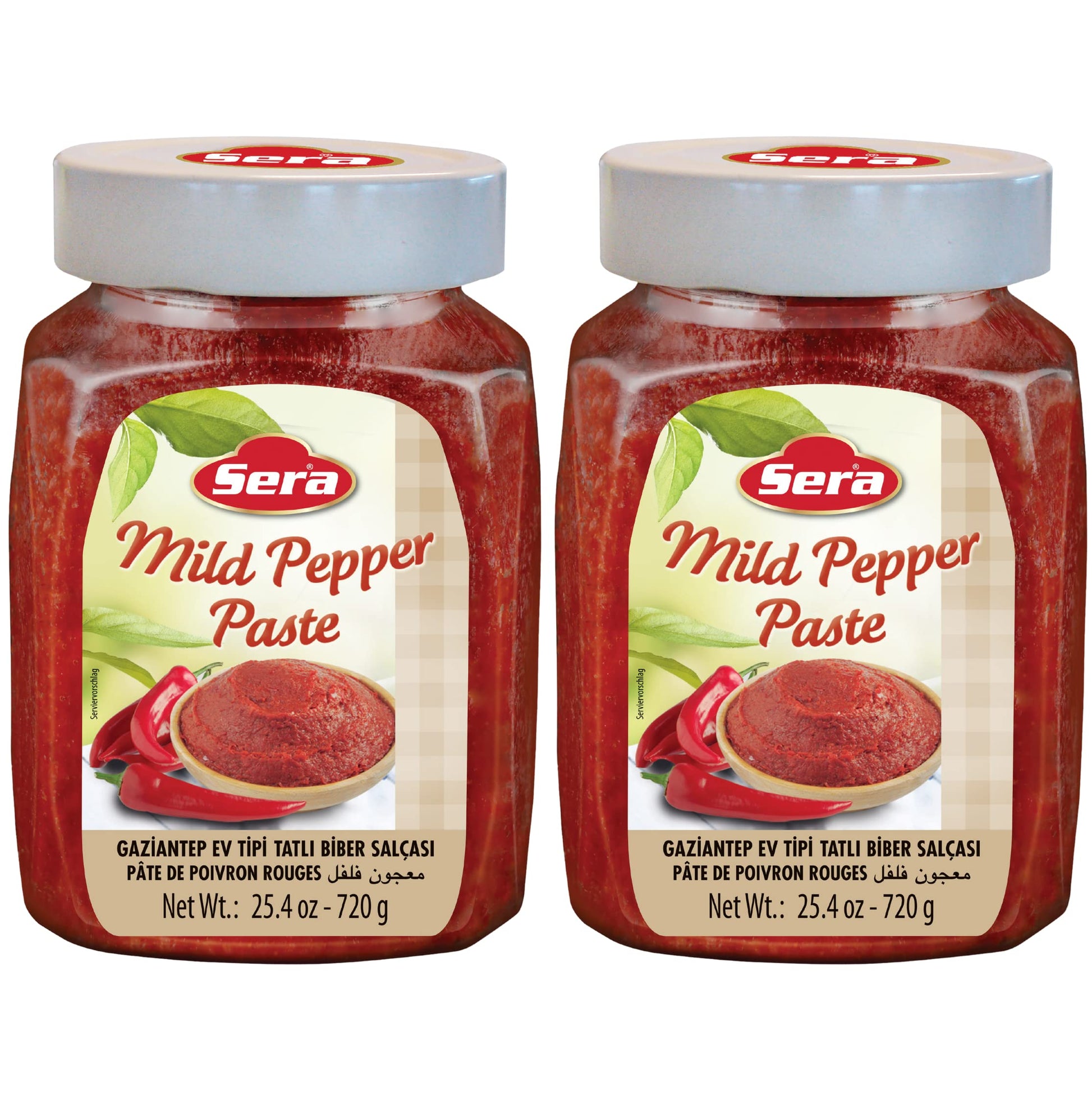 Sera Mild Pepper Paste 25.4 Oz Jar (2 Pack) | No Sugar | No Artificial Preservatives | Add A Unique, Peppery Flavor To Your Dish