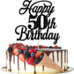 Rsstarxi Cake Topper Black Glitter 50 & Fabulous - 50th Birthday Decorations, Model XM063-new-Black 50th