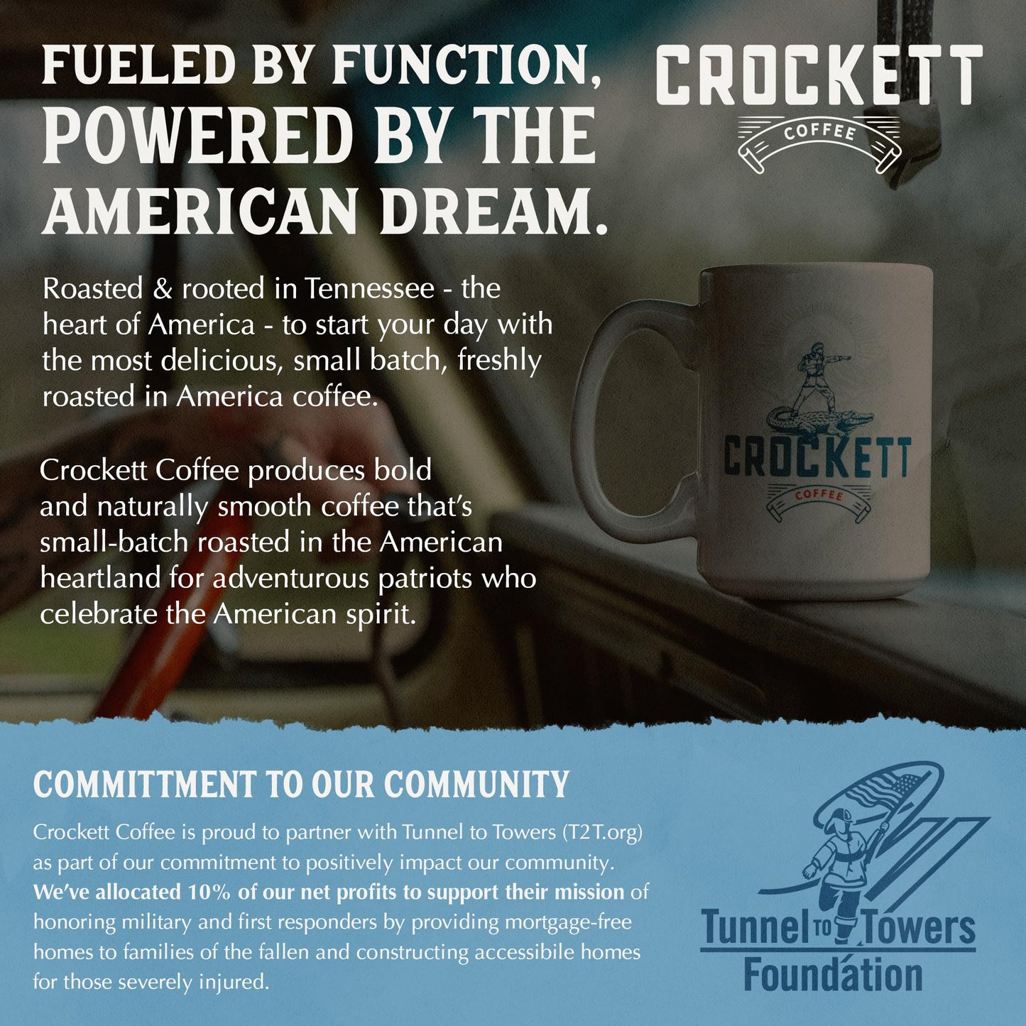 Crockett Decaf Ground Coffee – Bold Flavor, Smooth Body – 12 Ounce Pack