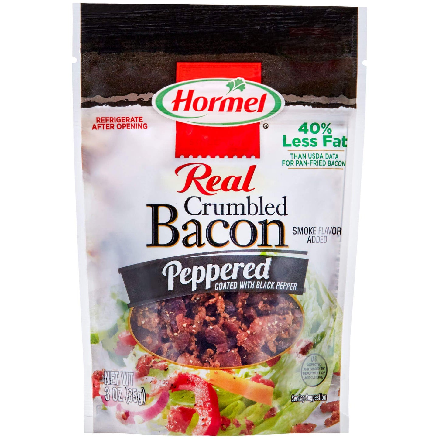 Hormel Real Peppered Bacon Crumbles, 3 oz Pouch, 8 Packages, Model 61735