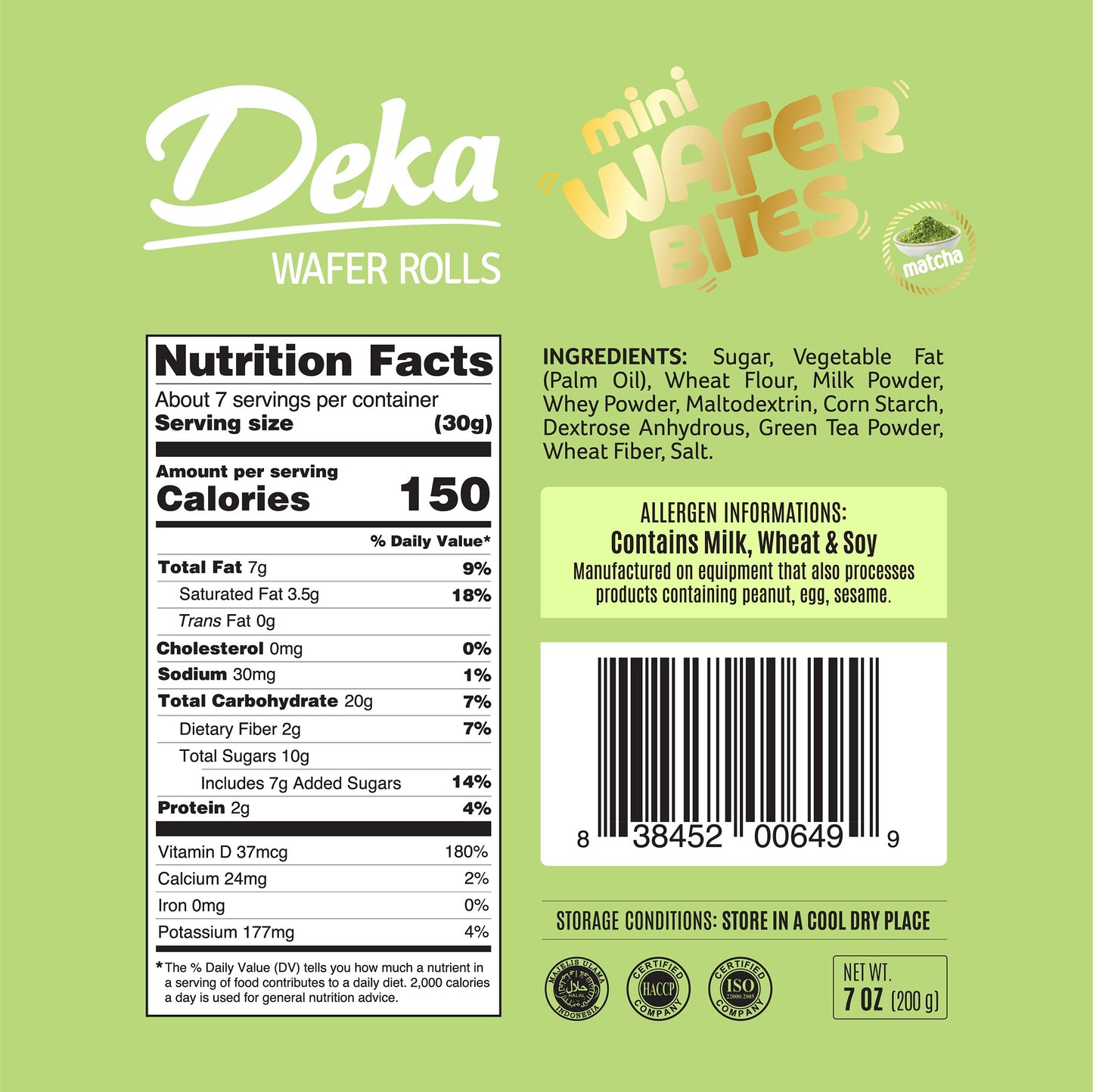 Deka Mini Wafer Bites (Matcha, Pack Of 1)