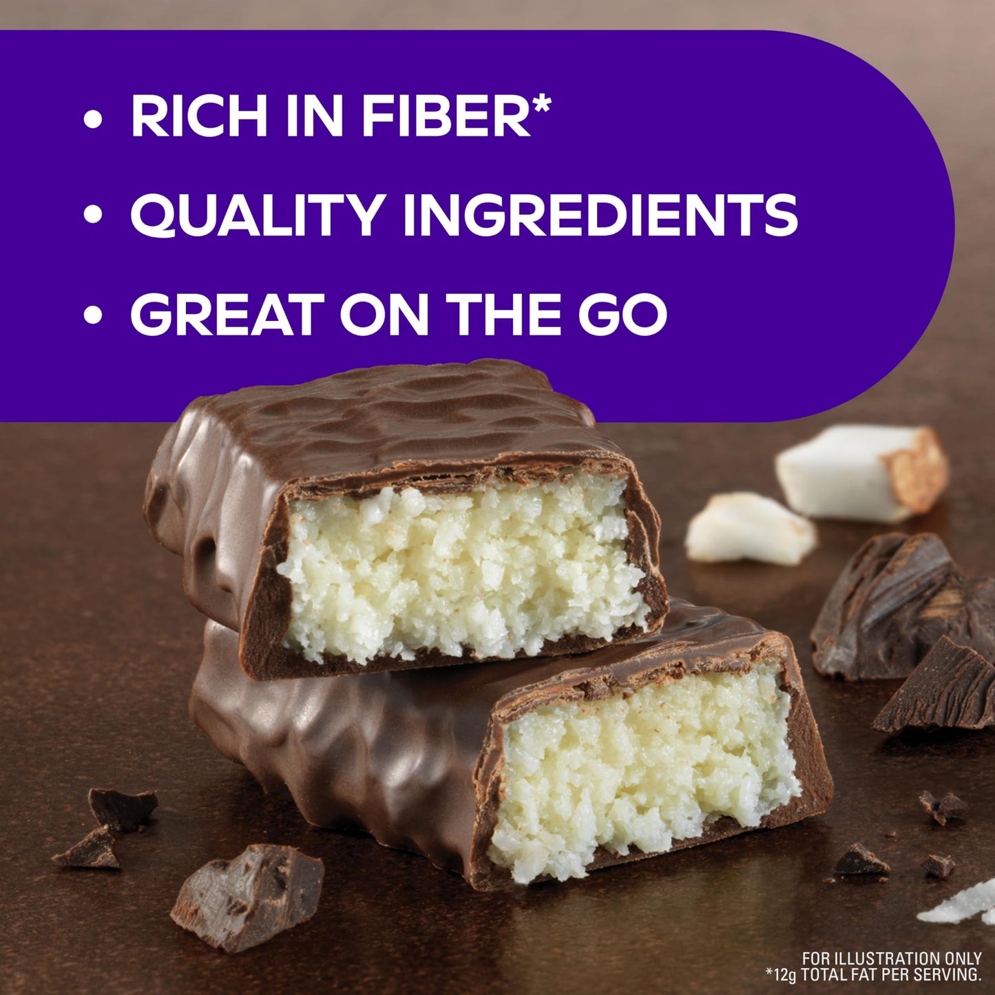 Atkins Endulge Chocolate Coconut Flavored Bar, Low Sugar Treat, High In Fiber, 16 Count