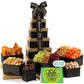 Nut Cravings Gourmet Collection - Thank You Tower Gift Basket, Gourmet Nuts & Dried Fruits With Ty Ribbon + Greeting Card (12 As