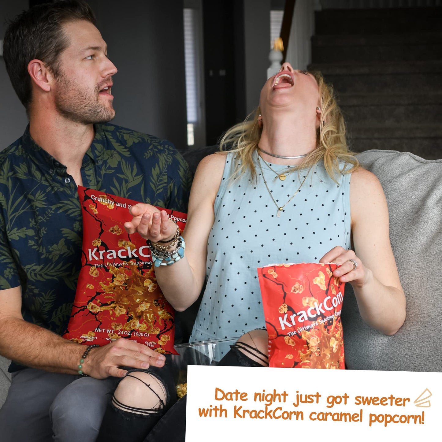 Krackcorn Caramel Popcorn - Sweet And Salty Gourmet Snack - Gluten-Free, Non-Gmo Caramel - Delicious Flavored Popcorn Treat For