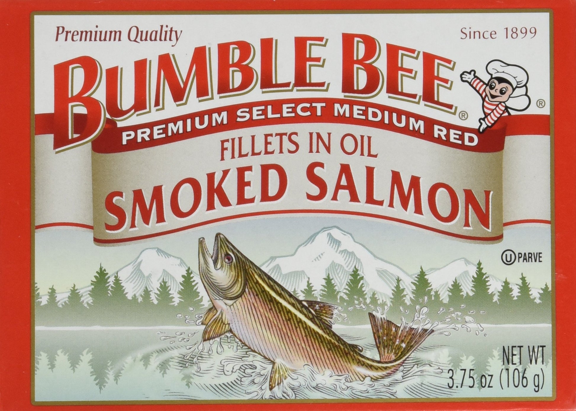 Bumble Bee Smoked Salmon Fillets in Oil, 3.75oz Can, Pack of 6