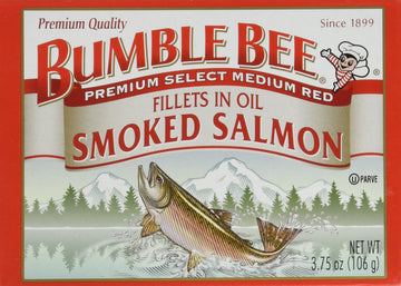 Bumble Bee Smoked Salmon Fillets in Oil, 3.75oz Can, Pack of 6