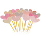 Gucuji Cupcake Toppers, Funny Pink Heart Glitter, 50 Pcs
