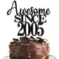 19Th Awesome Since2005 Cake Topper Cheers To 19 Years Birthday Cake Pick 19 Fabulous Cake Decoration For Happy 19Th Birthday Ann