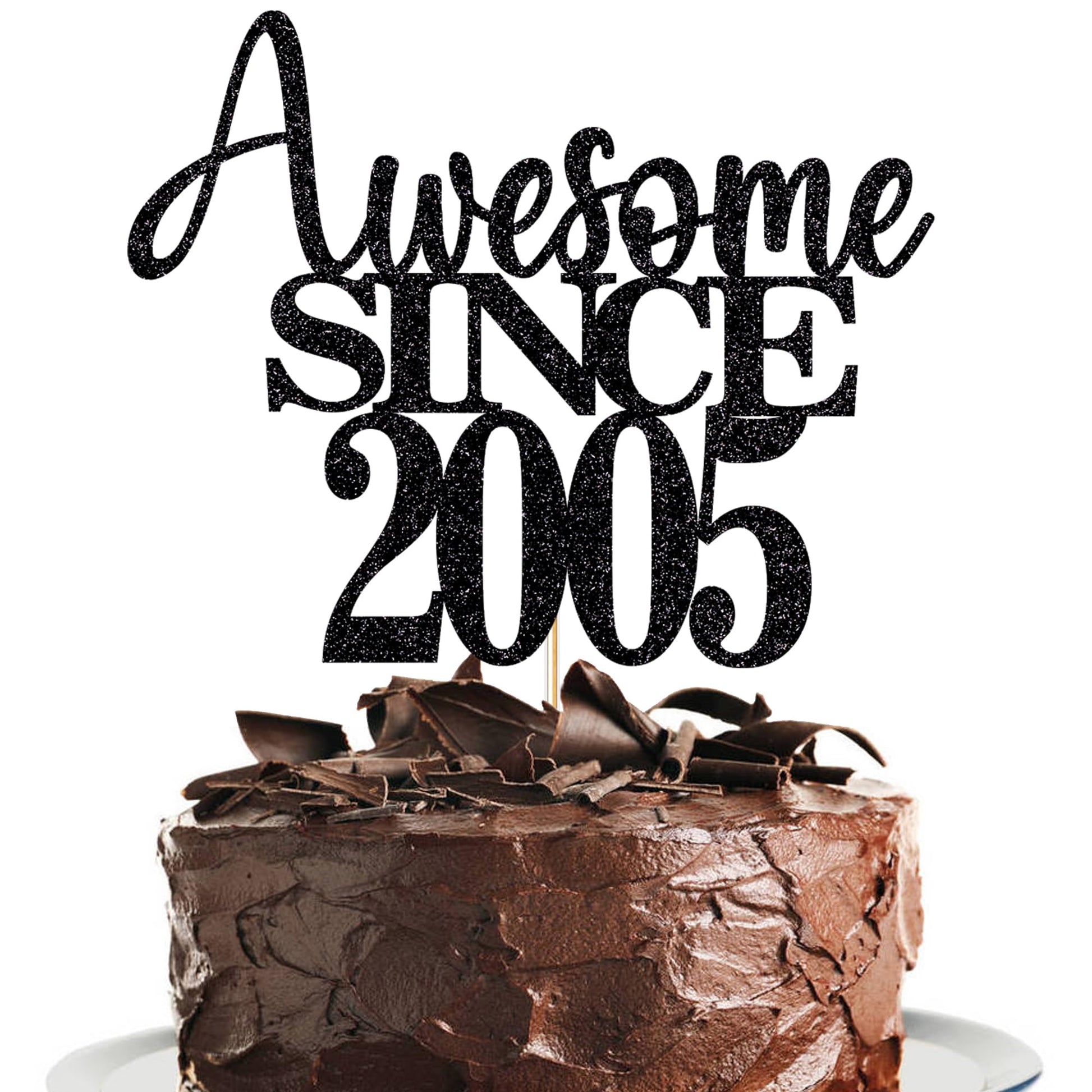 19Th Awesome Since2005 Cake Topper Cheers To 19 Years Birthday Cake Pick 19 Fabulous Cake Decoration For Happy 19Th Birthday Ann