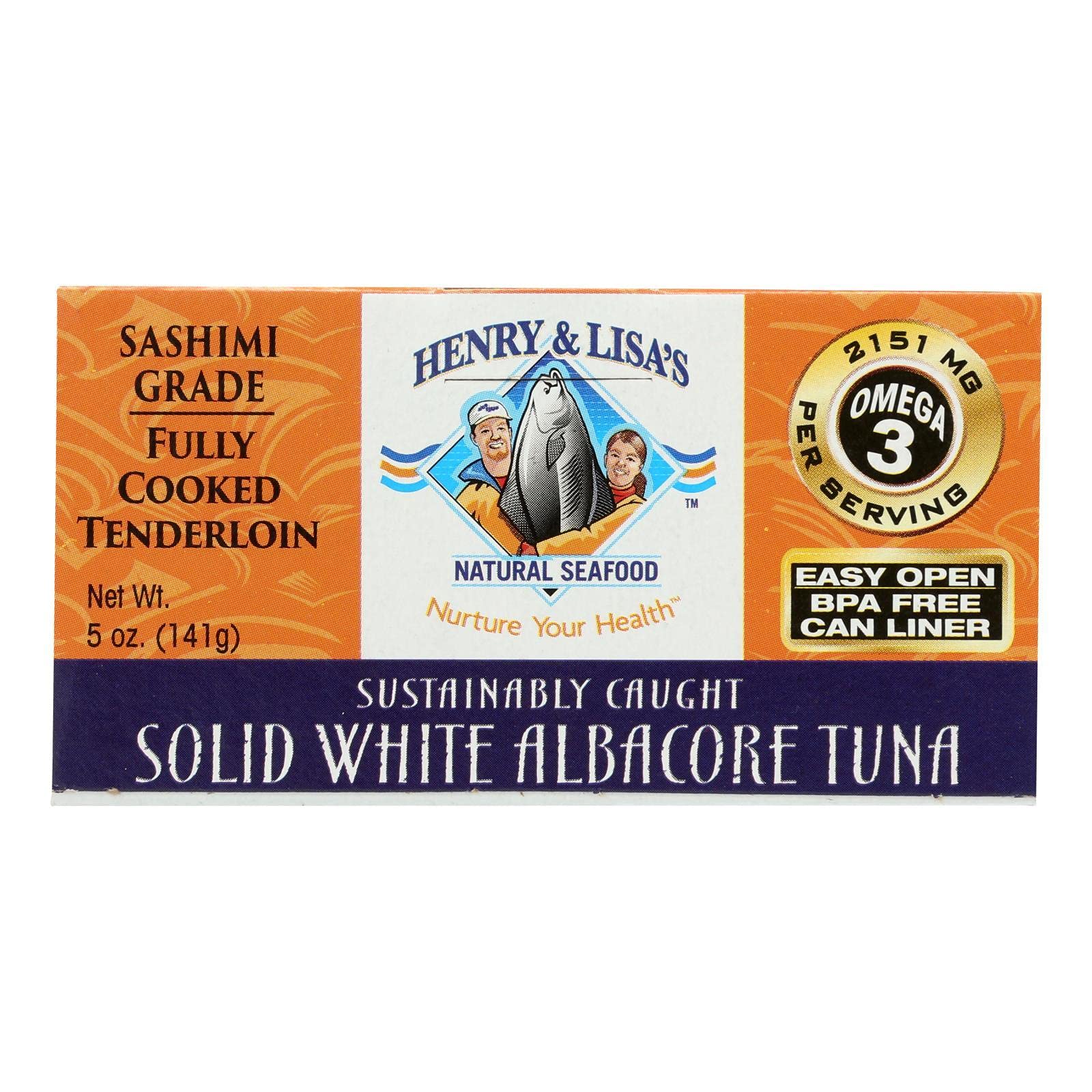 Henry and Lisas Natural Seafood Solid White Albacore Tuna, 5 Ounce -- 12 per case.