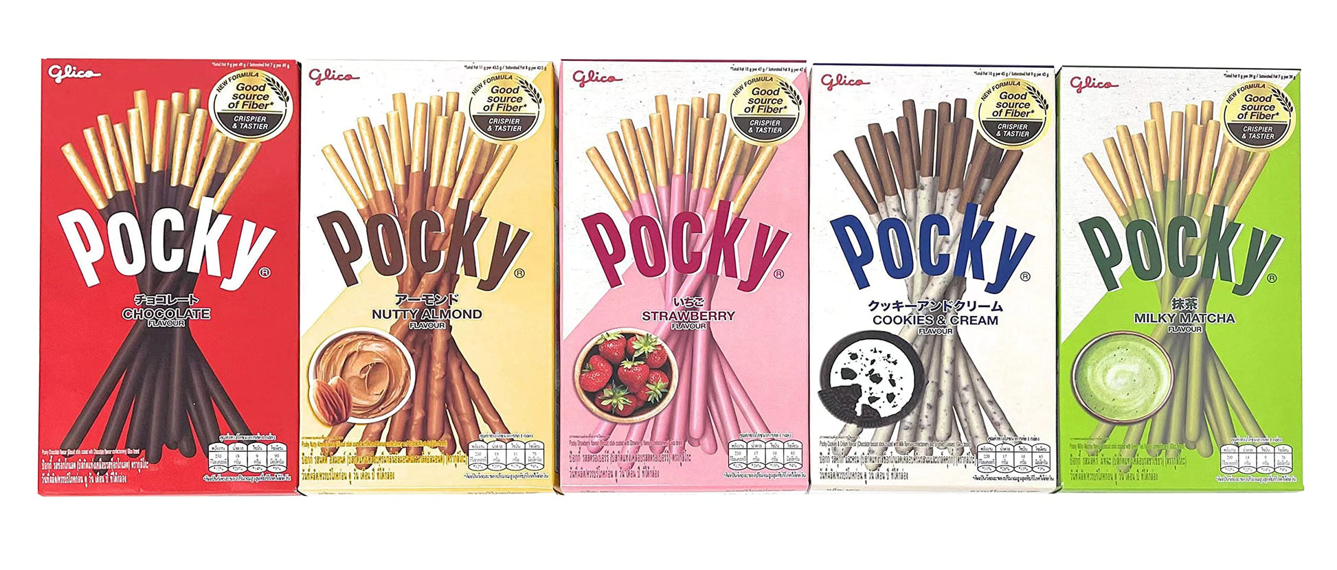 Pocky Biscuit Stick 5 Flavor Variety Pack (Pack Of 5) (Total 7.2 Oz) - Classic Flavors