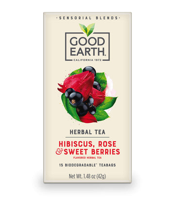 Good Earth Sensorials Hibiscus, Rose & Sweet Berries Herbal Tea 15 Ct Box