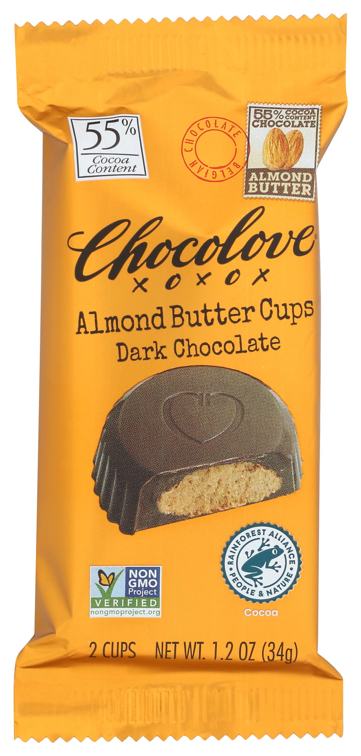 Chocolove Almond Butter Cups Dark Chocolate 1.2 Oz