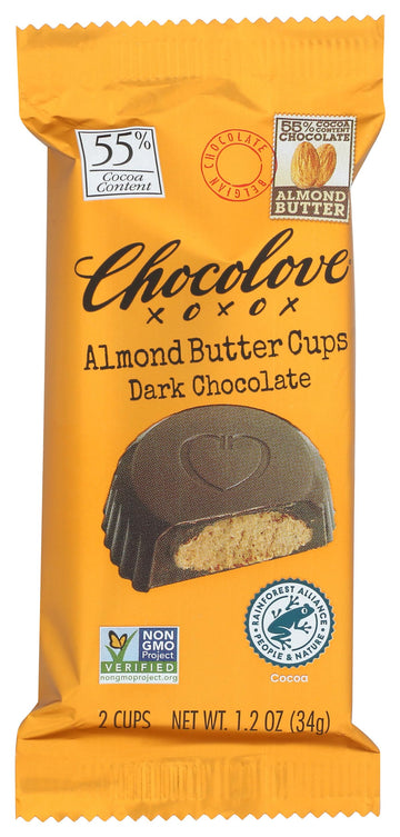 Chocolove Almond Butter Cups Dark Chocolate 1.2 Oz