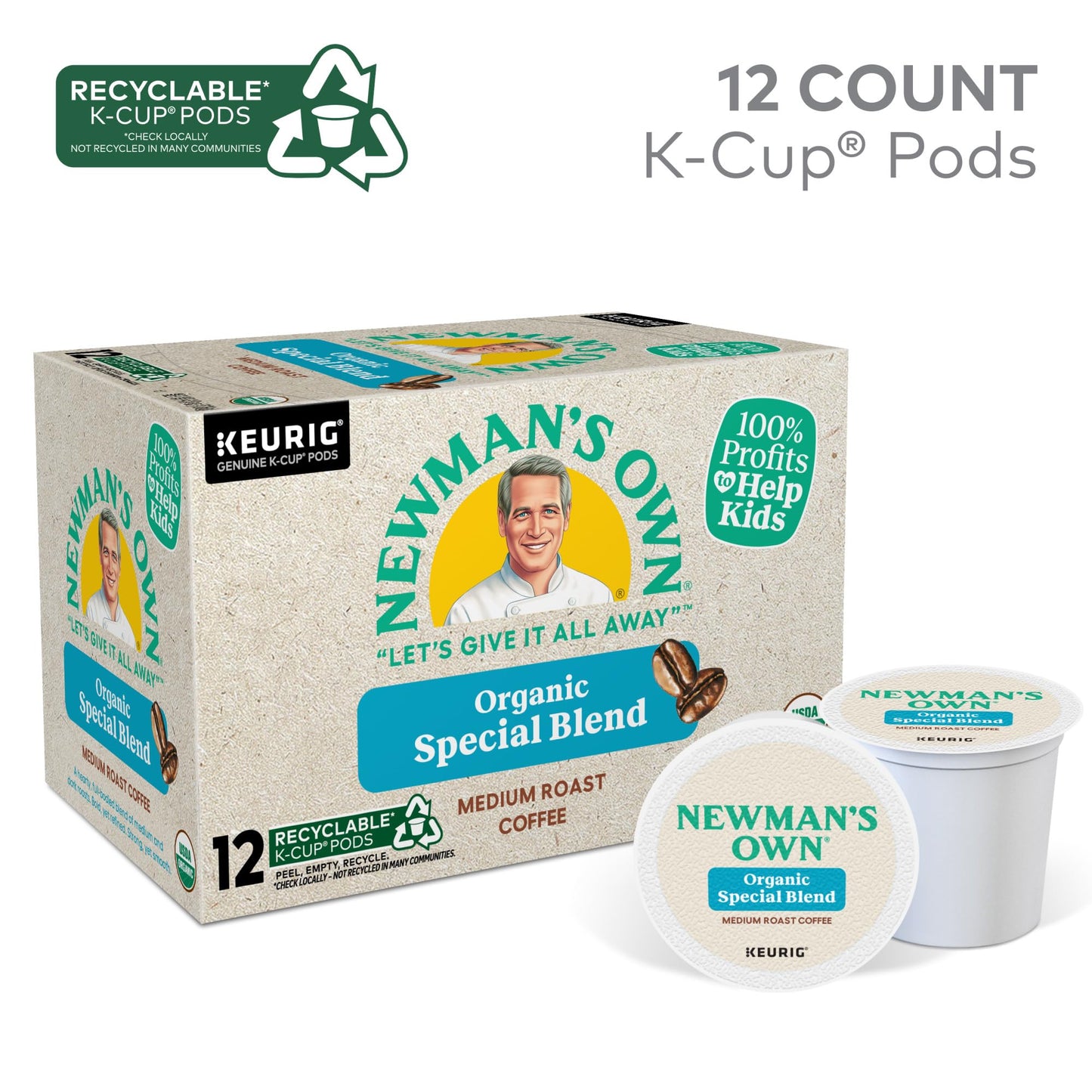 Newman'S Own Organics Special Blend Keurig Single-Serve K-Cup Pods, Medium Roast Coffee, 72 Count
