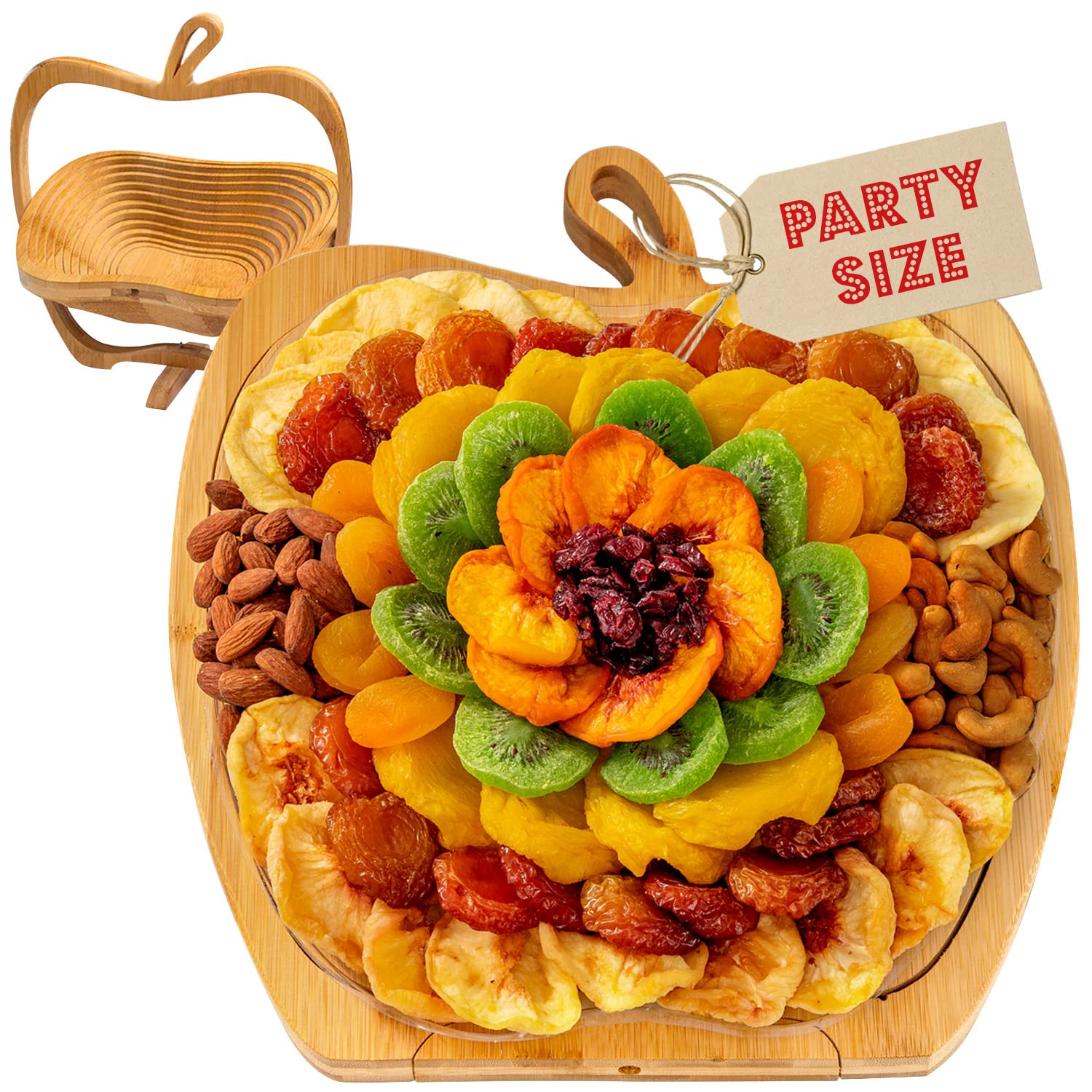 BONNIE AND POP Dried Fruit and Nut Gift Basket - Extra Large Variety Snack Tray - Cream Box