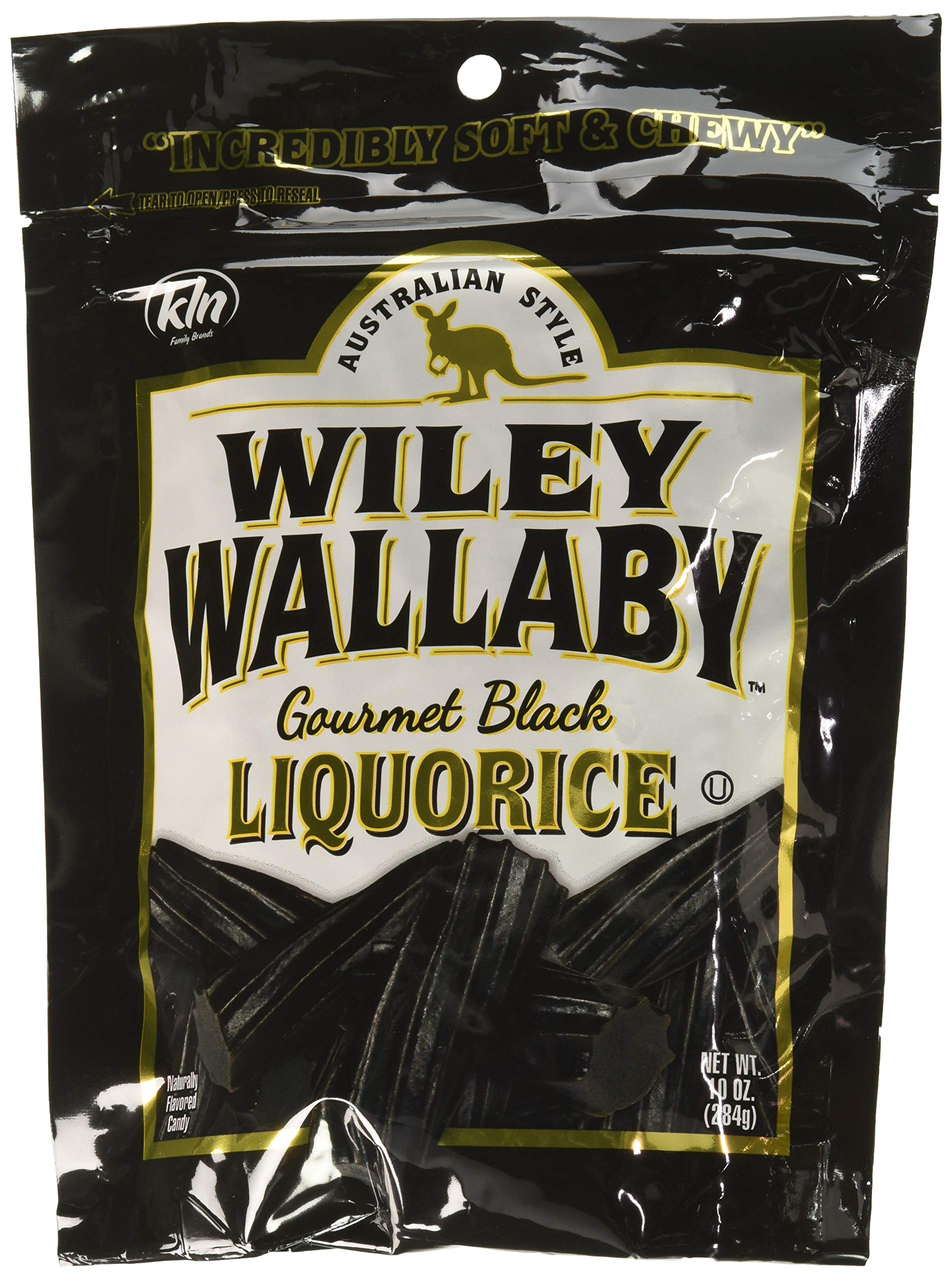 Wiley Wallaby Gourmet Australian Style Liquorice Gourmet Black Liquorice, 10-Ounce (Pack Of 4)