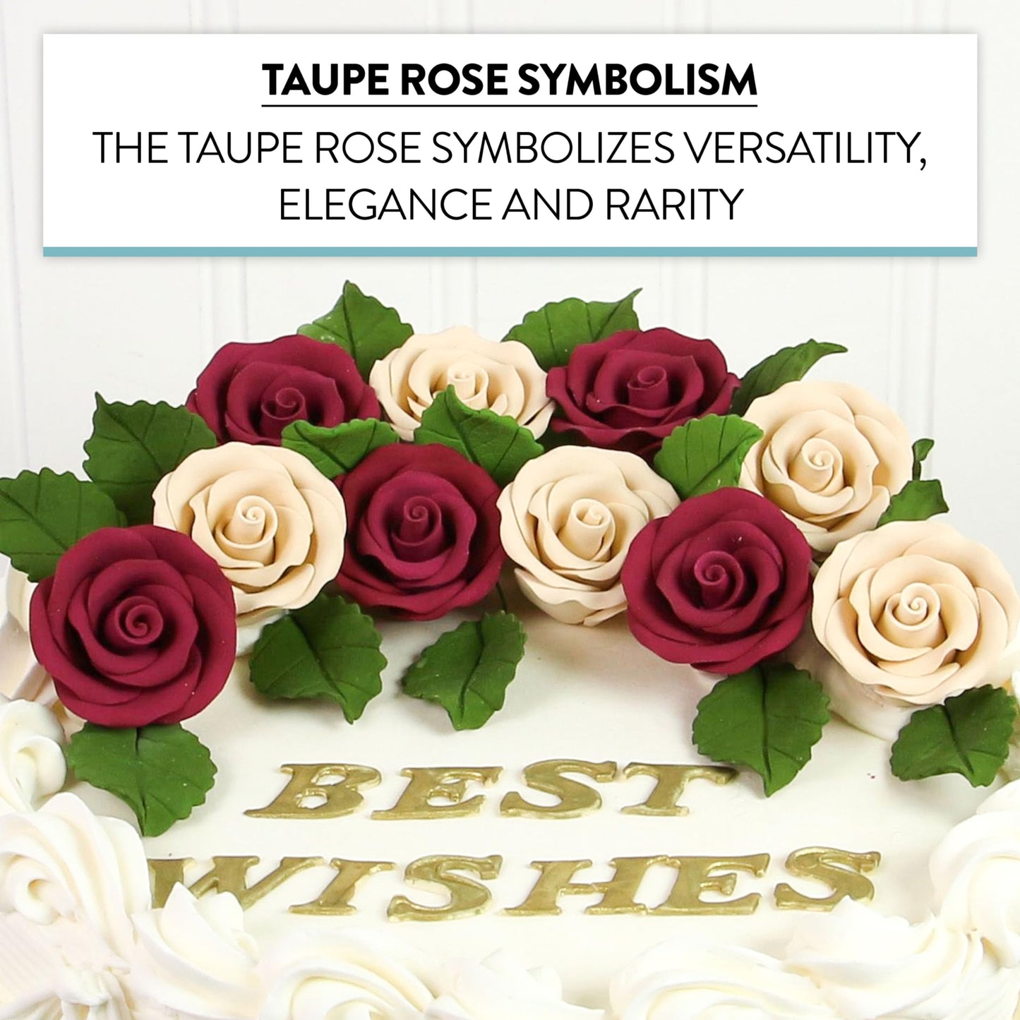 Global Sugar Art Premium Edible Roses, Unwired, 1.5 inches, Ivory, 12 Count by Chef Alan Tetreault
