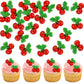 Cyodoos 24 Pcs Cherry Cupcake Toppers, Red Resin Fruit Theme Picks for Kid Baby Shower Party Decorations