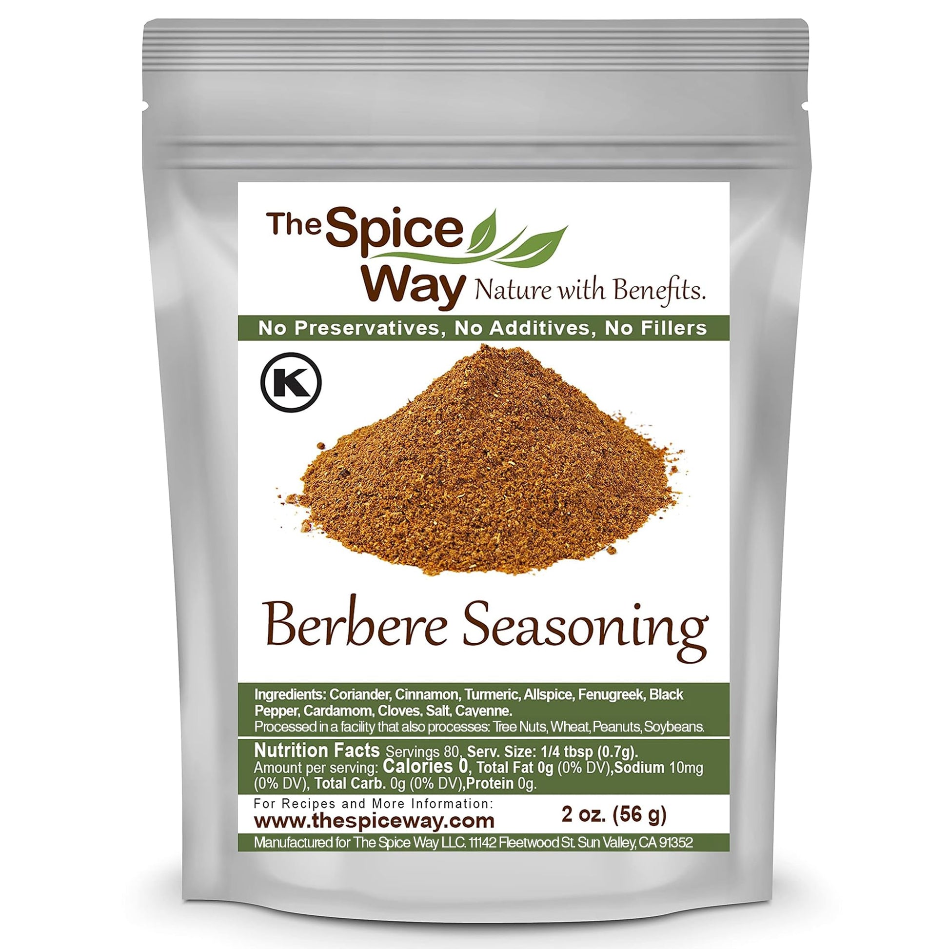 The Spice Way Ethiopian Berbere Spice Blend - Mildly Hot, 2oz Resealable Bag