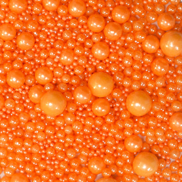 Sentovac Orange Pearl Edible Sugar Sprinkles for Cake Decorating, Cupcakes, Cookies - Perfect for Halloween, Christmas, Valentine's Day, Weddings