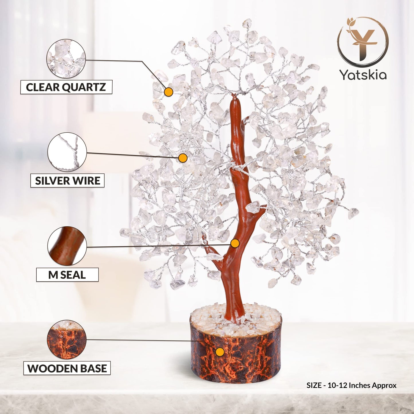 Clear Quartz Crystal - Tree Of Life Chakra, Stone Clear, Artificial Trees, Fungshui Decorations, Crystal Money Tree, Crystal Luc
