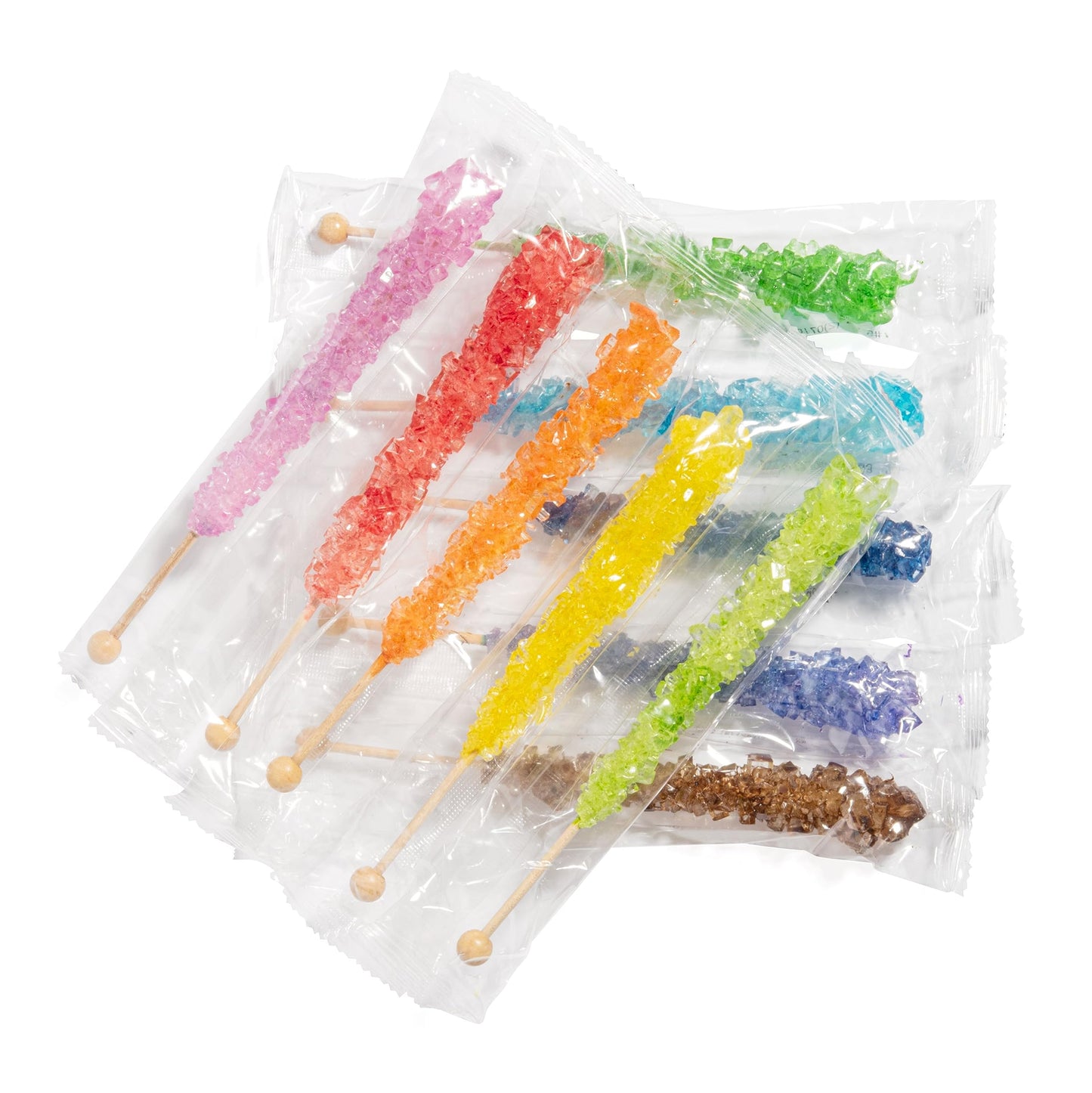 Candy Envy - Assorted Rock Candy Sugar Sticks - Assorted Flavors - 144 Indiv. Wrapped