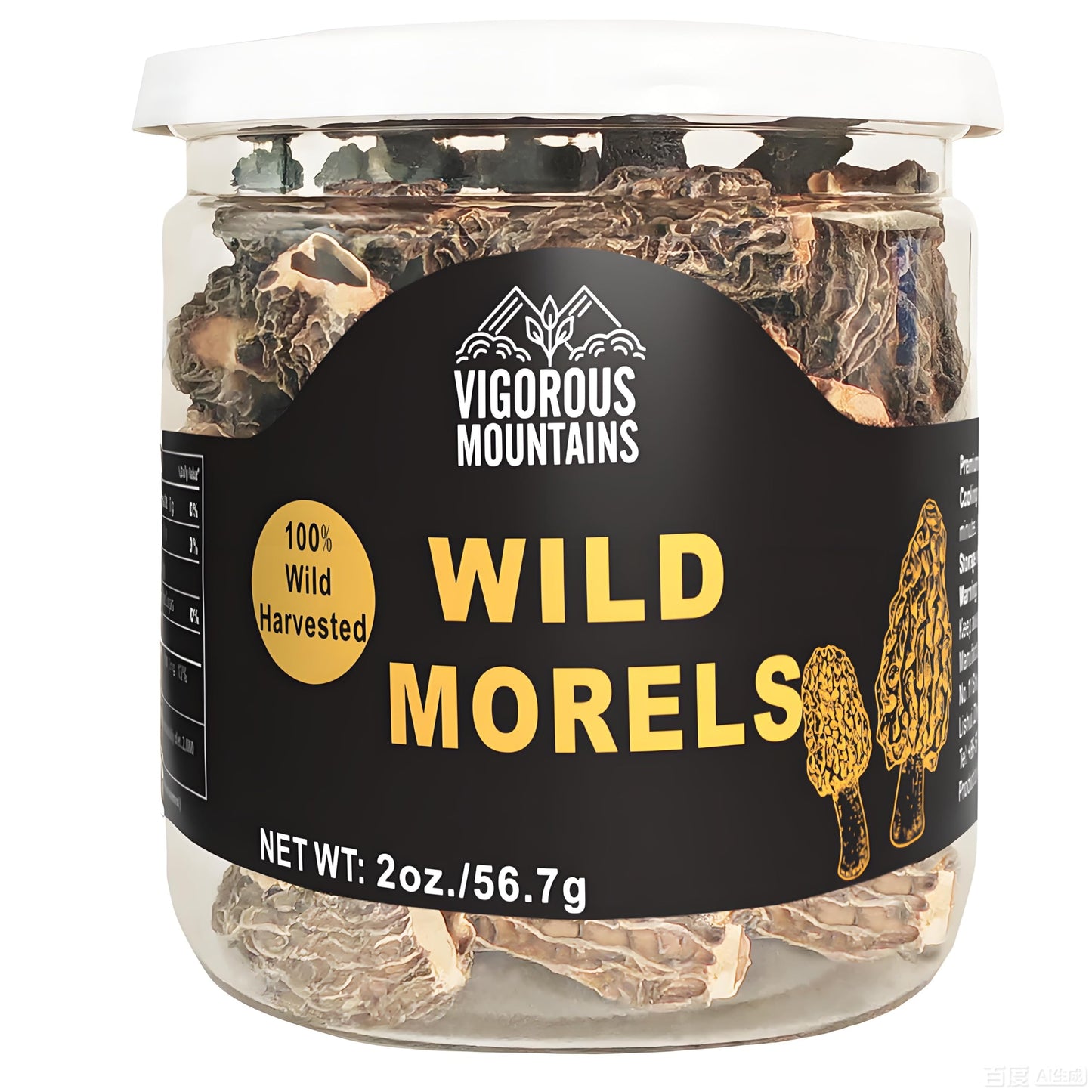 VIGOROUS MOUNTAINS enhanced Dried Wild Morel Mushrooms  Wild Harvested  2oz Earthy Flavor & Rich Umami-Perfect for Gourmet Cooking  Soups  Pasta & Risotto (56.7g)